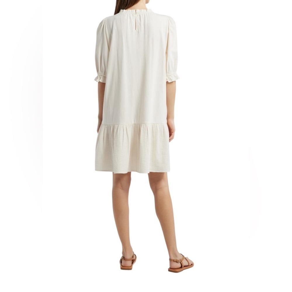 Mix Media Cream Ruffle Hem Dress - Picture 2 of 4